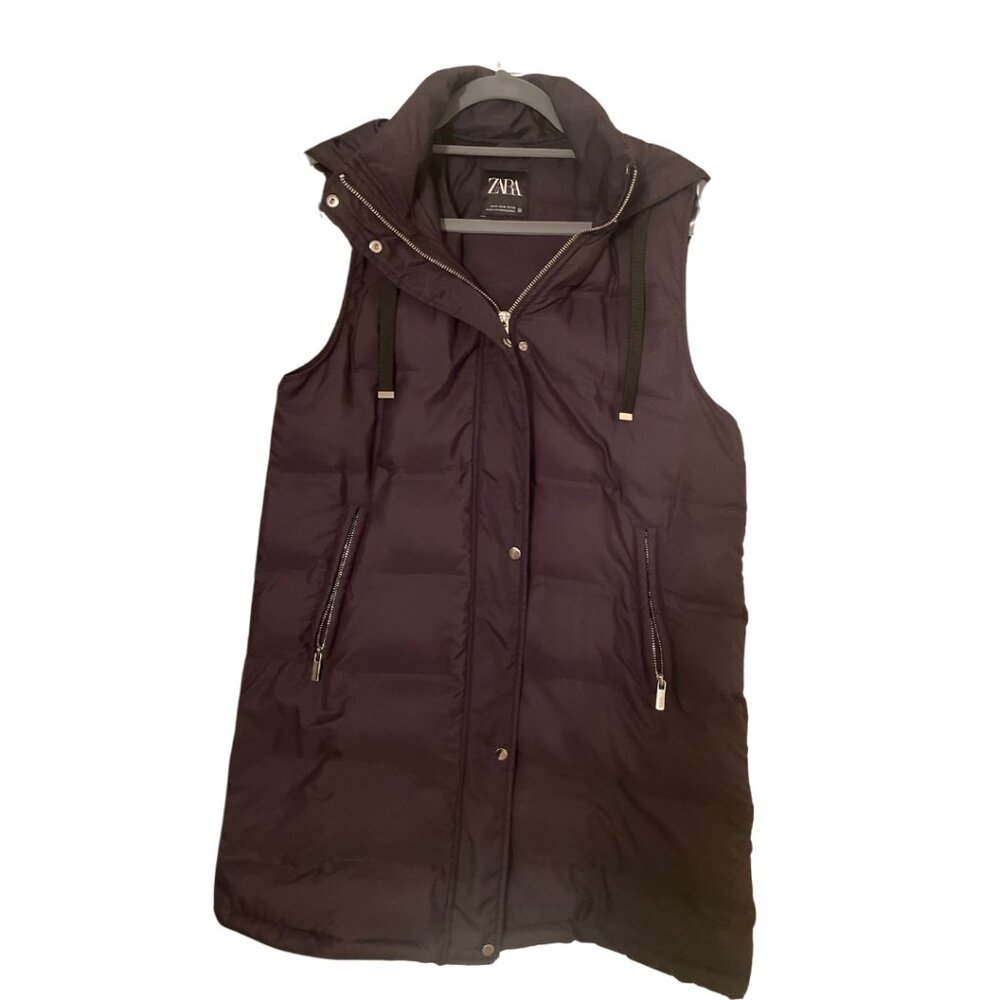 Women's Zara Lightweight Puffer Vest | Small | Black | Excellent Condition